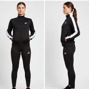 Puma Women's Black and White Track Jacket -- Full Zip -- Size Medium
